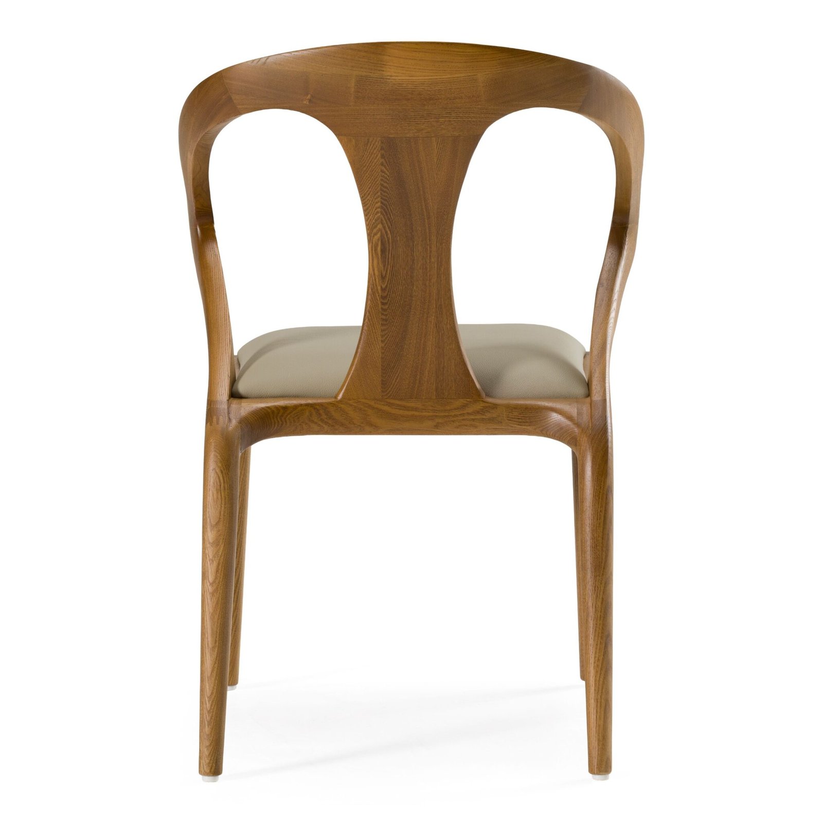 Natural Wood Frame Upholstered Seat Modern Dining Armchair