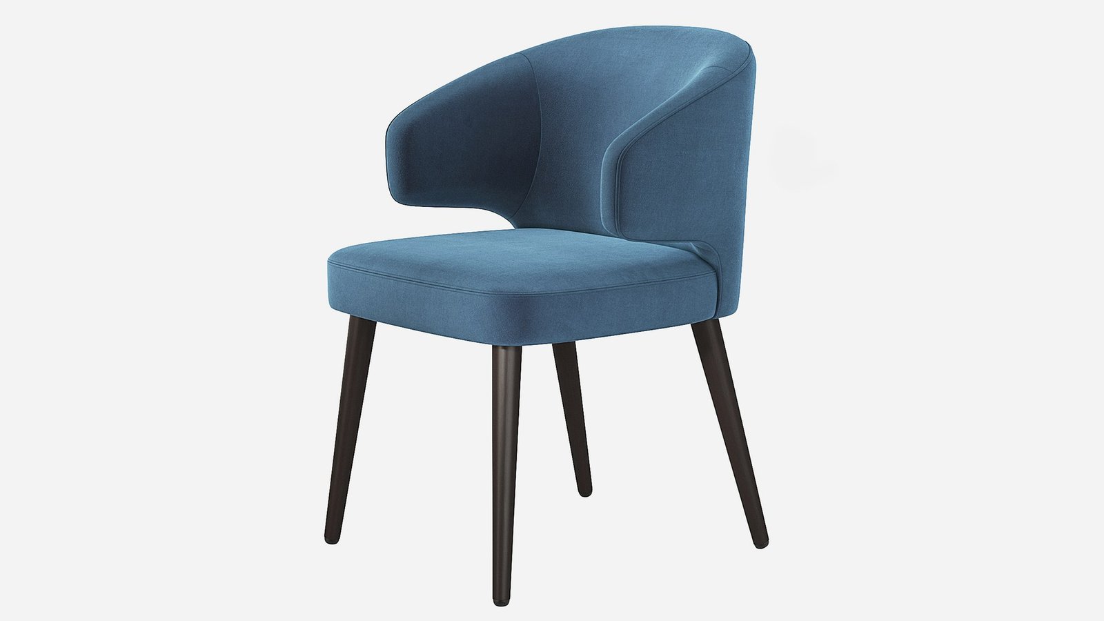 Burgundy Fabric Upholstered Walnut Leg Modern Dining Armchair