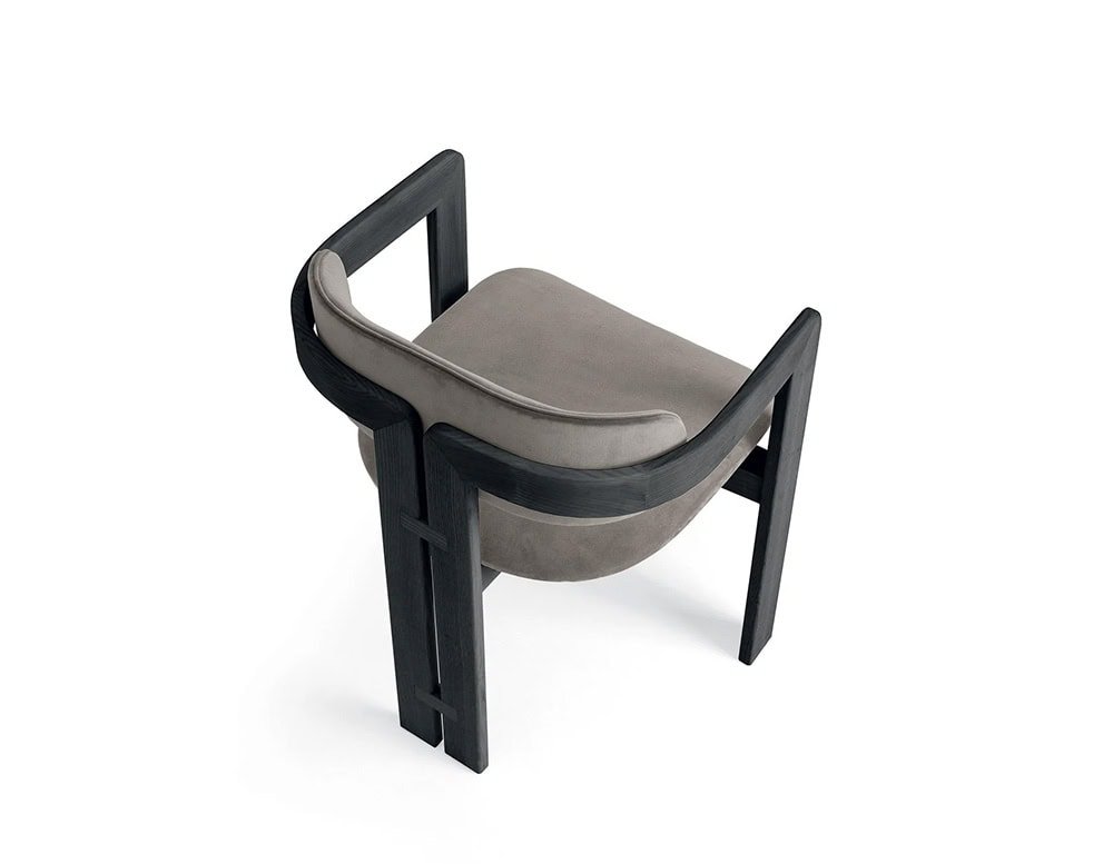 Taupe Upholstered Black Wooden Frame Modern Accent Armchair
