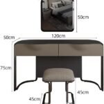 Makeup Table Dresser Bedroom Modern Minimalist Dresser Glass Top with Metal Support Feet with Drawers