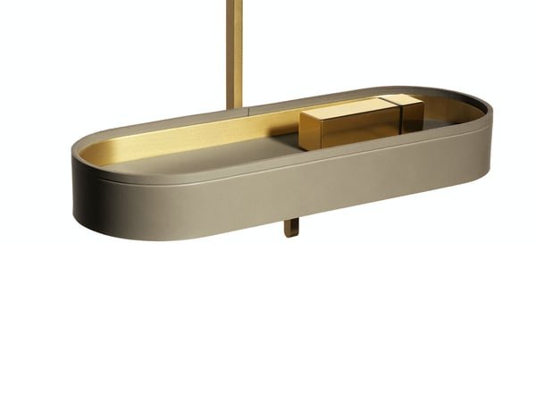 Walnut Wood Folding Vanity Desk with Round Gold Trim Mirror