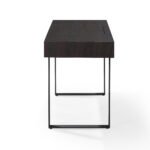Dark Walnut Vanity Desk with Flip Top Mirror and Compartment Storage