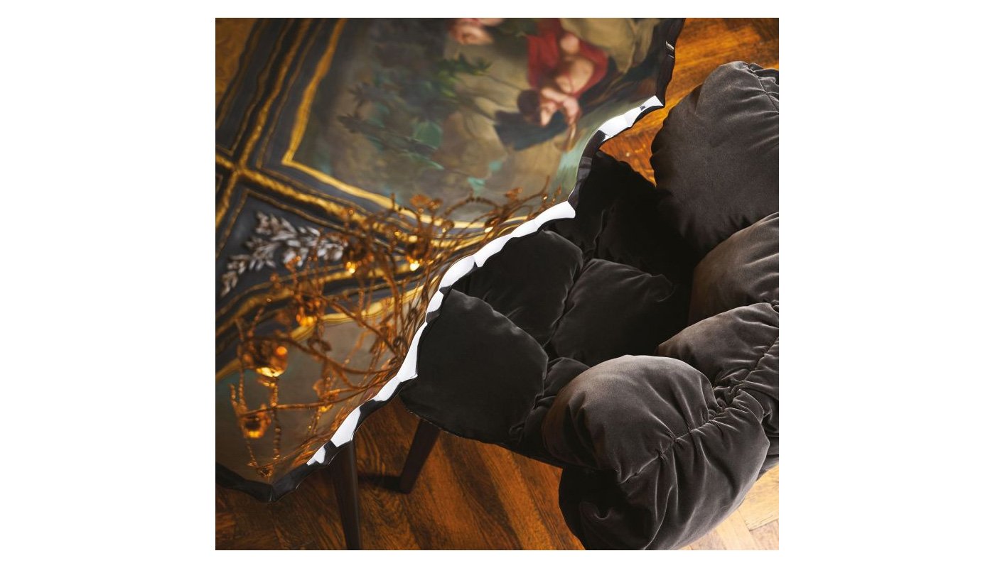 Emerald Velvet Puffy Chair Black Wood Frame Modern Accent Seating