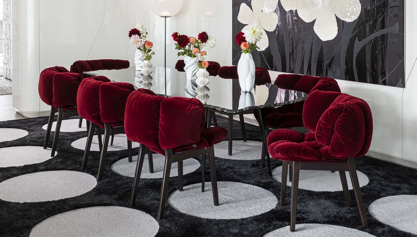Emerald Velvet Puffy Chair Black Wood Frame Modern Accent Seating