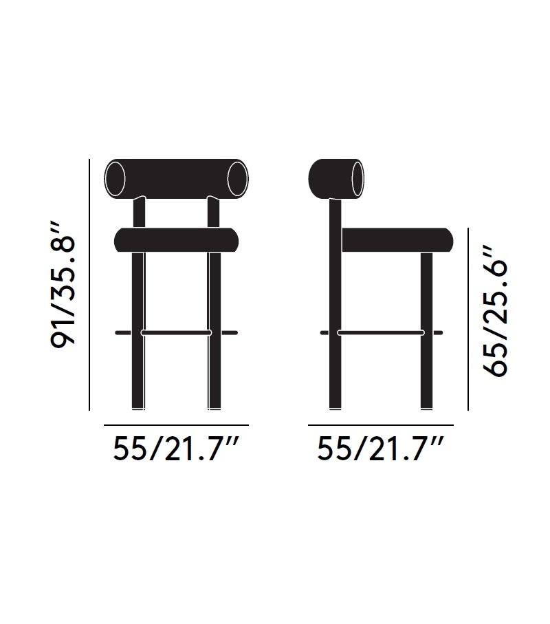 Black Velvet Upholstered Bar Stool with Polished Metal Frame
