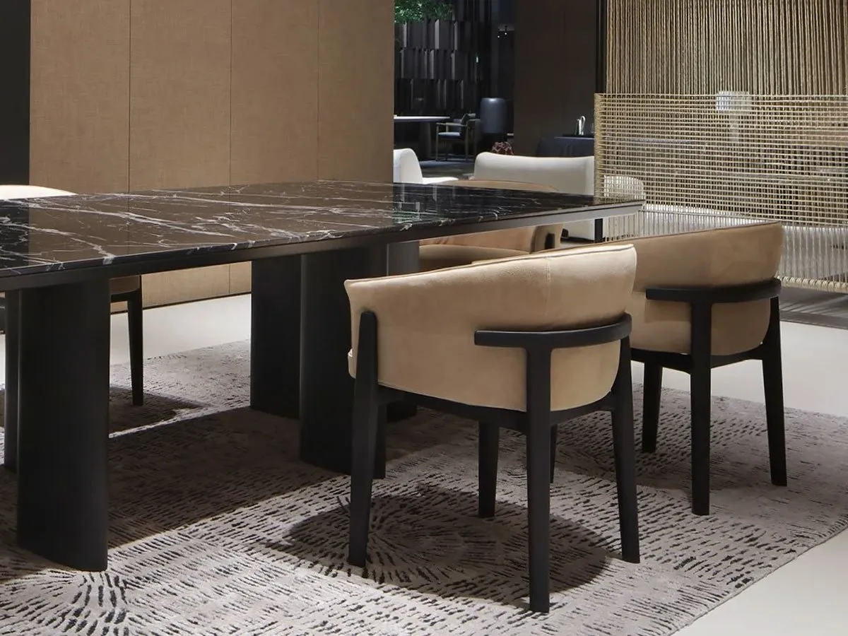 Tan Leather Armchair Dark Wood Frame Modern Accent Seating