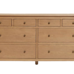 Oak Wood Dresser Textured Side Detail Multi-Drawer Storage Unit