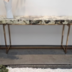 Marble Top Console Table Gold Metal Frame Luxury Entryway Decorative Furniture
