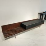 Black Storage Cabinet Combination Metal Legs Multi-Functional Living Room Furniture