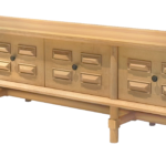 Oak Wood Multi-Drawer Console Traditional Panel Design Sturdy Legs Ample Storage Cabinet