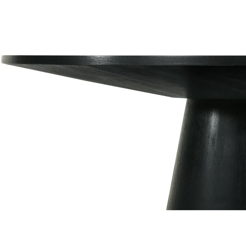 59″ Modern Solid Wood Pedestal Round Dining Table