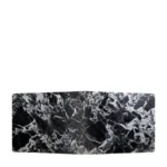 Black Veined Marble Rectangular Dining Table with Sculpted Legs