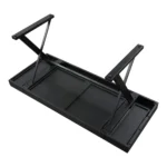 Modern Black Two Tier Office Desk with Metal Frame