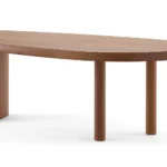 Modern Minimalist Oval Top Solid Wood Dining Table