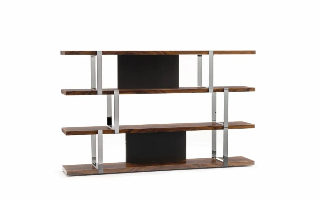 Modern Multi Tier Metal Frame Open Display Bookcase with Panels