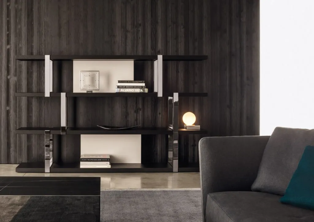 Modern Multi Tier Metal Frame Open Display Bookcase with Panels