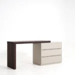 Modern Two Tone Wood Office Desk with Drawer Storage