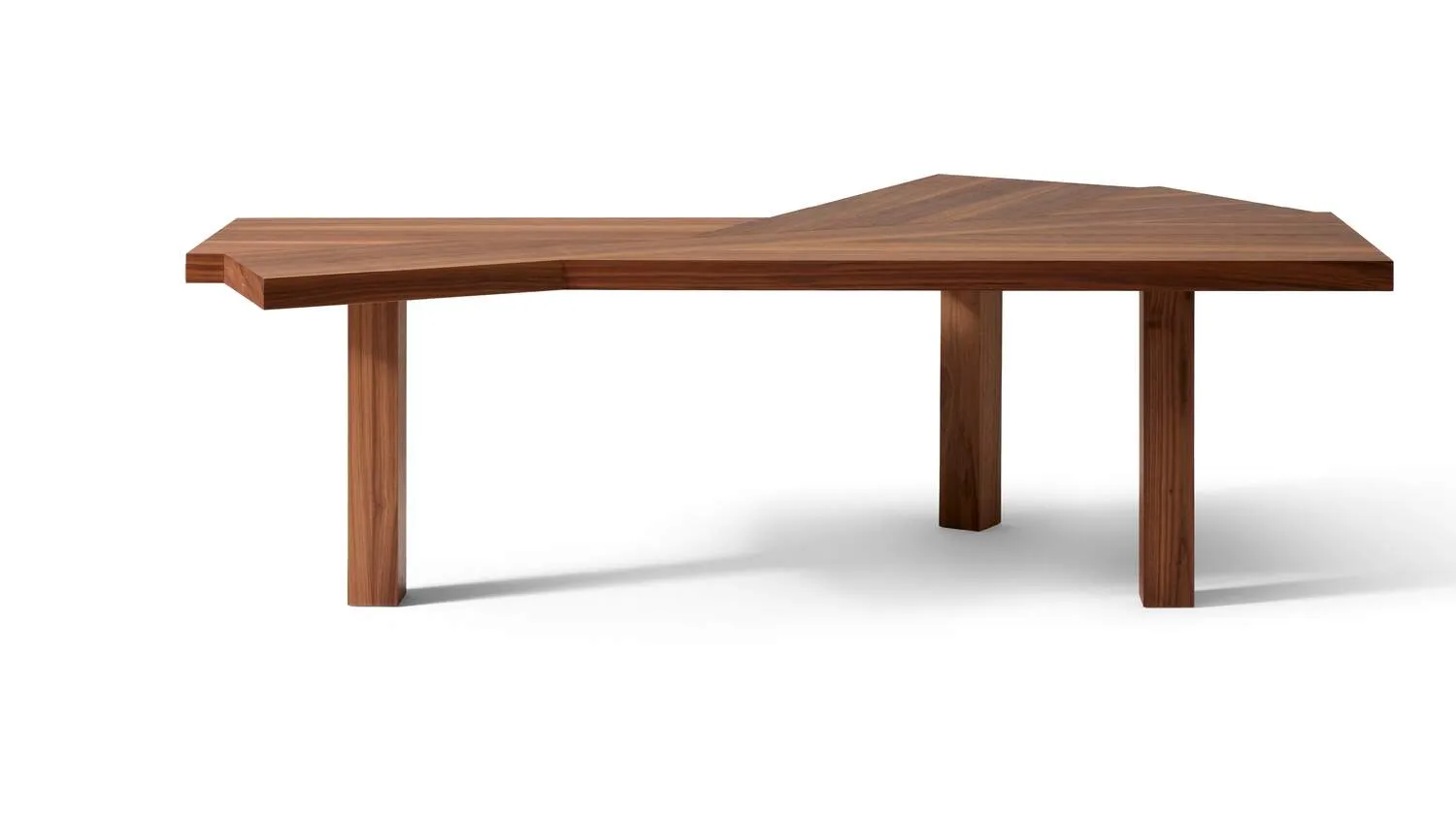 Ambassador Beige Wood Writing Desk Irregular Top