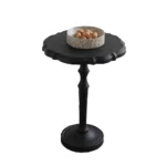 Modern White Ash Wood Pedestal Round Side Table