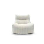 Cream Textured Fabric L Shape Four Seater Sectional Sofa