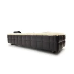 Dark Grey Fur Tufted Four Seater Sofa with Metal Legs