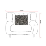 Dark Grey Velvet Tufted Single Seater Armchair with Gold Legs