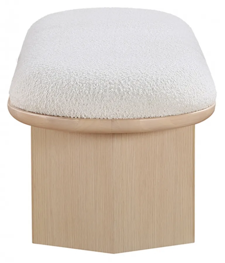 Meridian Furniture Wilshire Cream Boucle Fabric Bench
