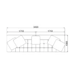 Modern Dark Grey Fabric Sofa with Tufted Seats and Accent Pillow