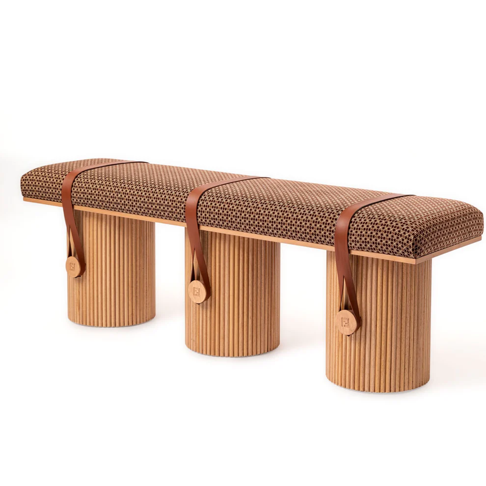 Modern-style upholstered adjustable ottoman for living room or bedroom