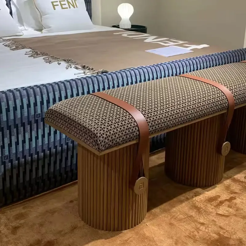 Modern-style upholstered adjustable ottoman for living room or bedroom