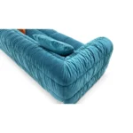 Teal Velvet Four Seater Sofa with Gold Metal Base